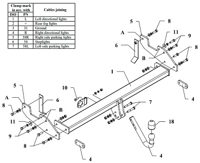 Фаркоп AUTO-HAK 0 69 для Toyota HILUX 7